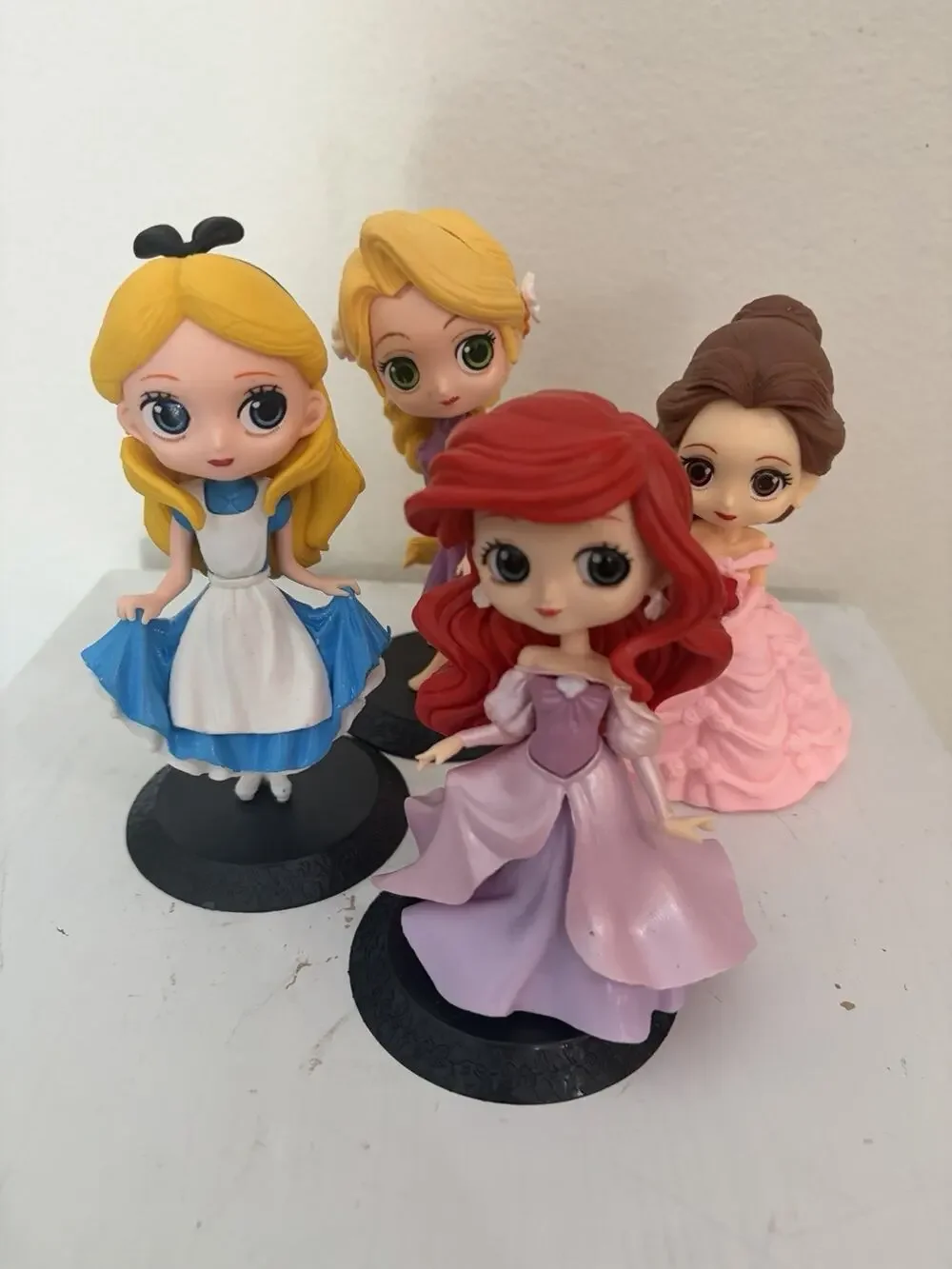 Disney Characters Firgues Lot Of 4 Alice, Ariel, Rapunzel and Belle